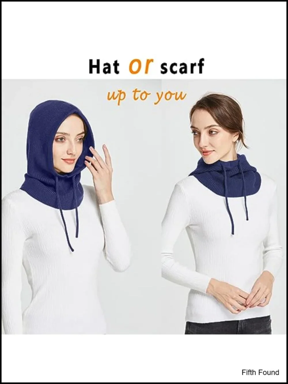 Winter Hooded Scarf Balaclava Knit Beanie Hat Thermal Blend